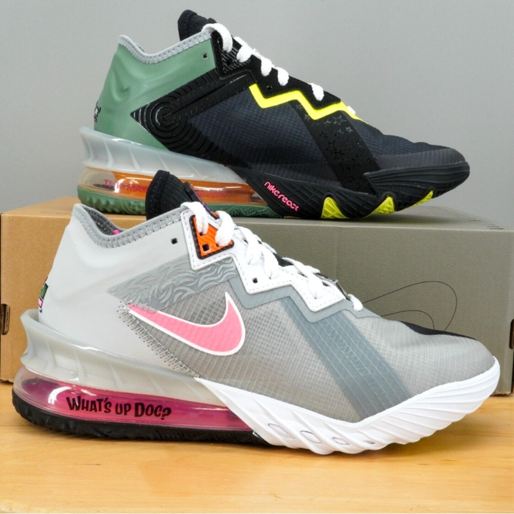 Nike LeBron 18 Low - Gray, Pink, and Black